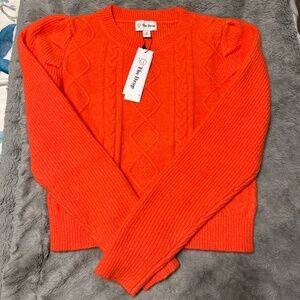 NWT •  Elegant Vibrant Cable Knit Sweater • Coral